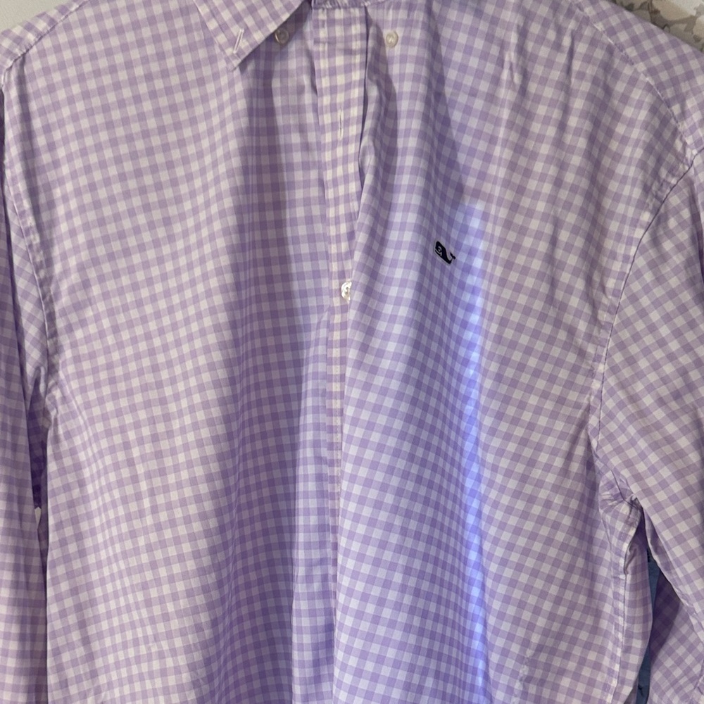 Vineyard Vines Lavender Checkered Button Down Shirt